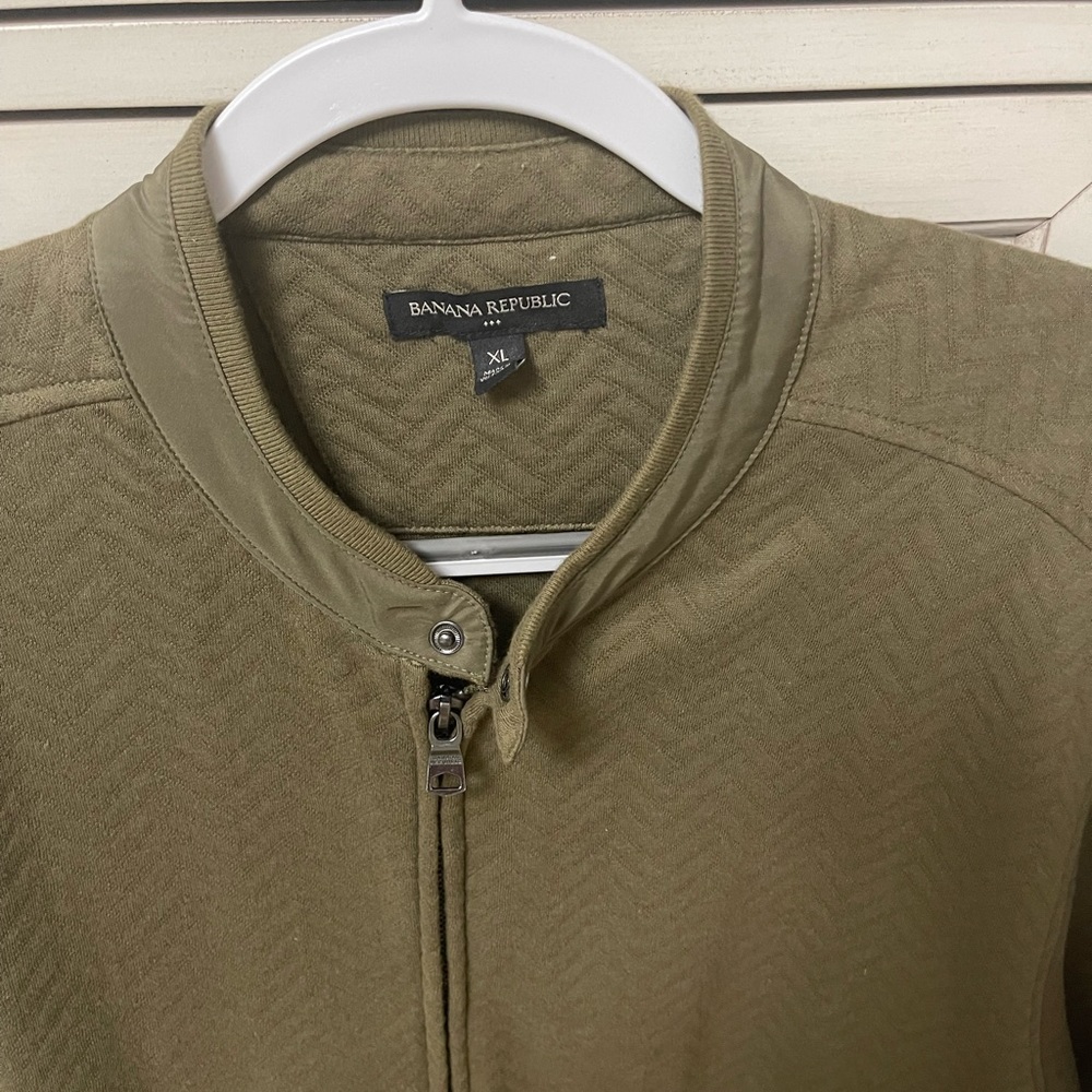 Men’s Banana Republic Zippered Fleece Sweater, Size XL Green